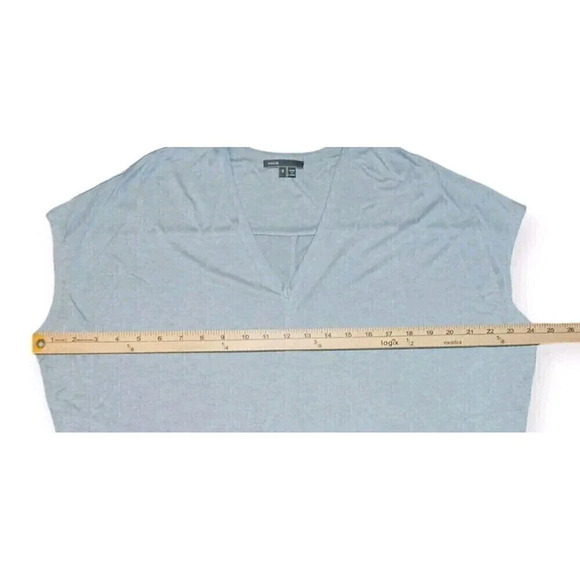 Vince Blue Boxy Notched Collar Blouse - Picture 4 of 7